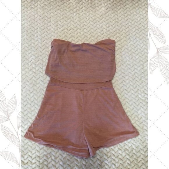Fashion Nova Womens Dark Rose Romper Summer Shorts - Picture 3 of 7